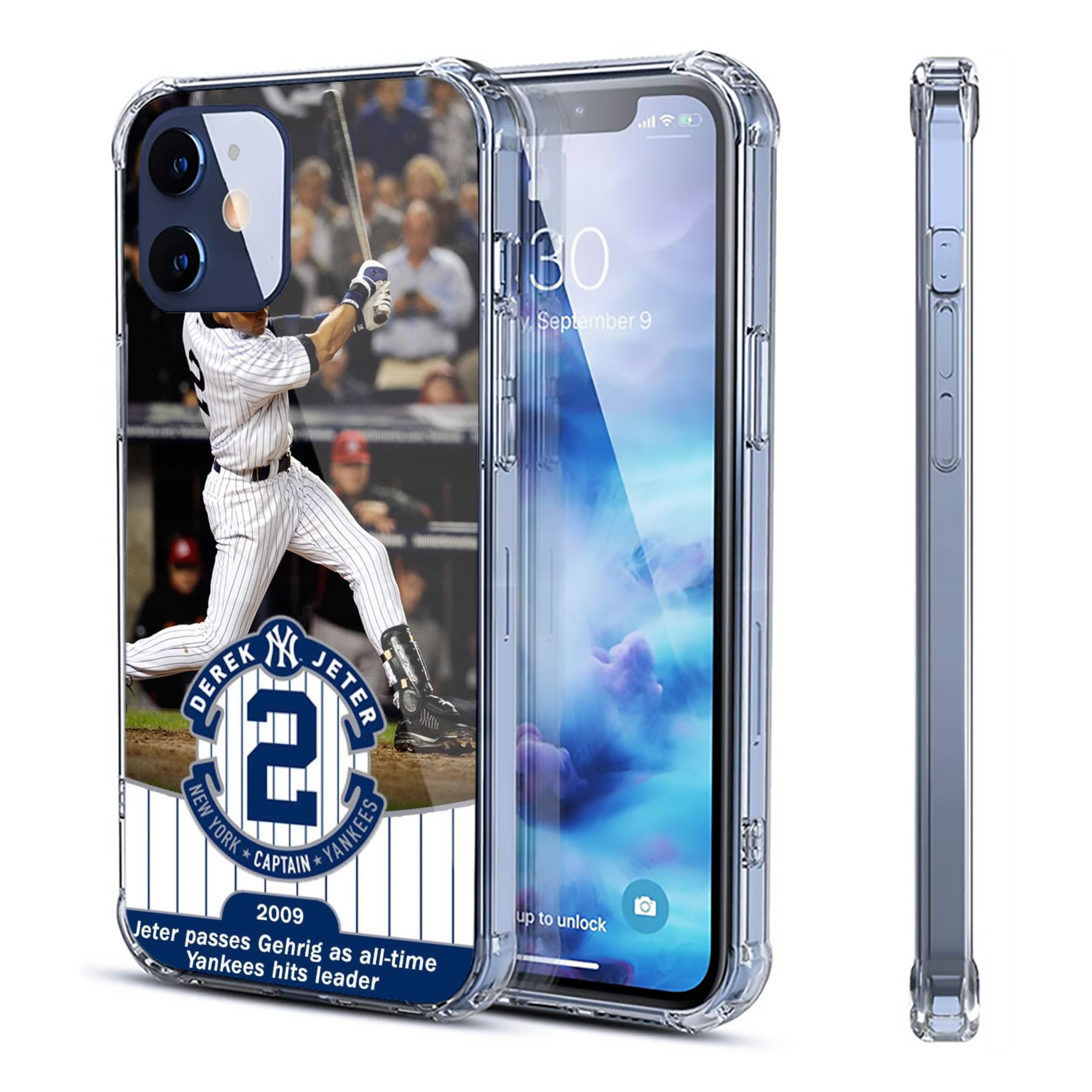 Derek Jeter 88 Clear IPhone 12 Case – Soft TPU With UV Print – Enhanced Drop Protection, Precise Fit, Anti-Fingerprint, Customizable Design, Scratch-Resistant, Yellow-Resistant